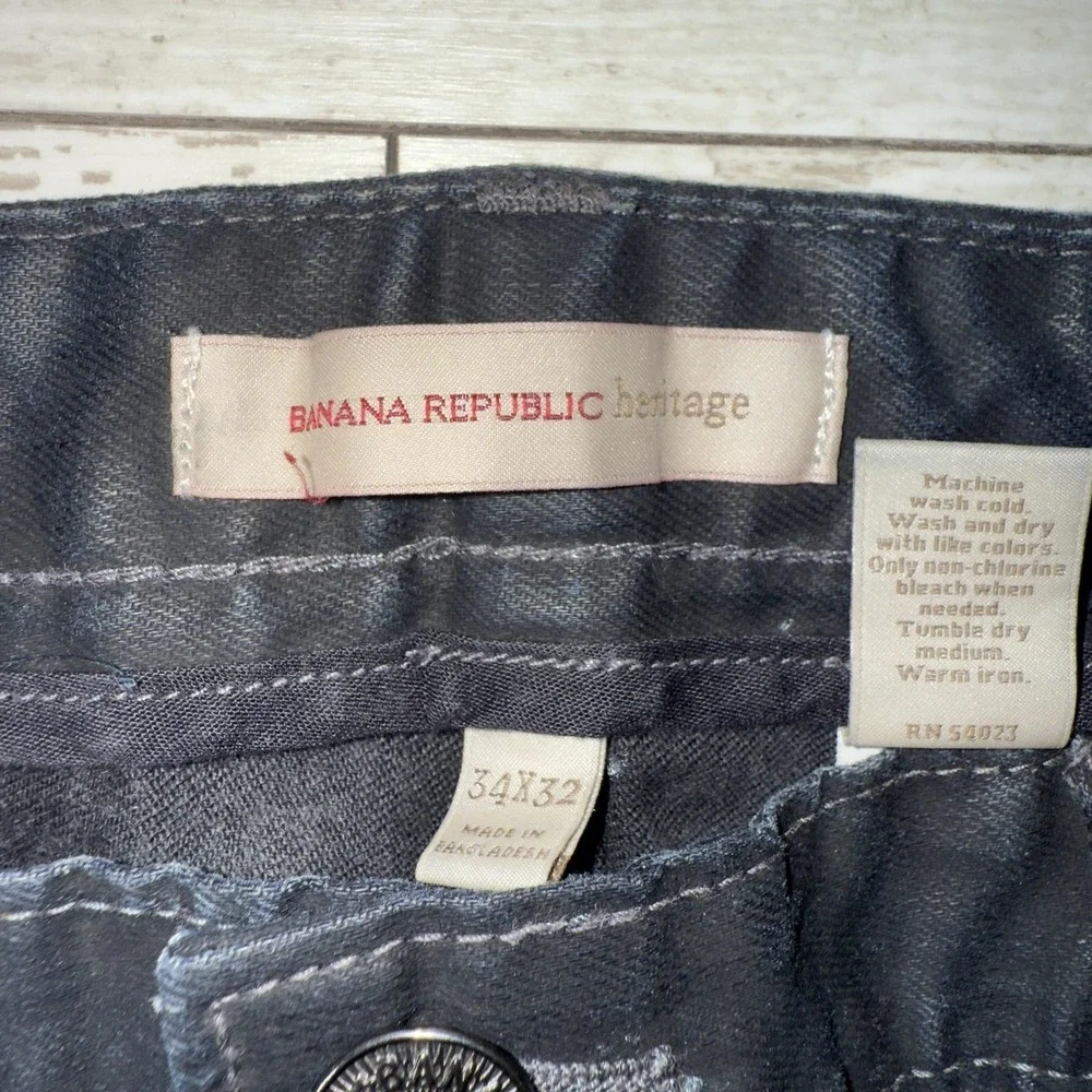 Banana Republic Jeans Mens 34x32 Gray Regular Fit Straight Denim Stretch